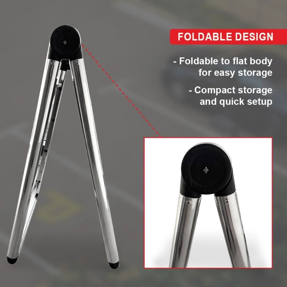 Stainless Steel Maintenance in Progress Sign | Foldable A-Frame Safety Sign