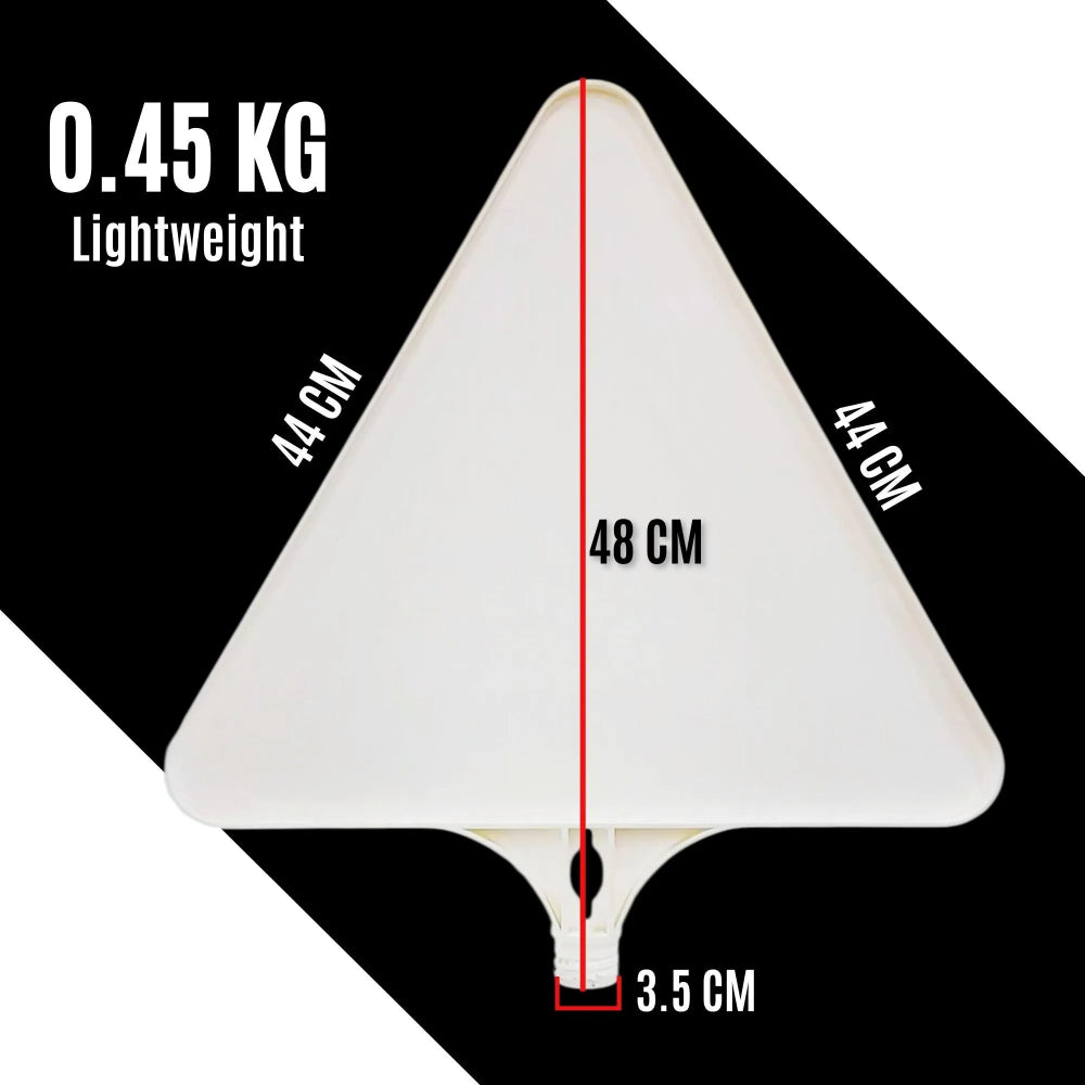 Triangular Blank Sign Plate for Traffic Cones | White Plastic Warning Board
