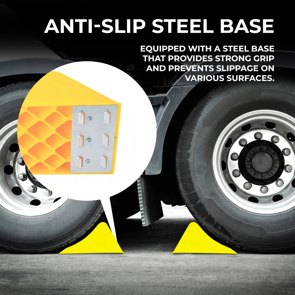 Wheel Chock Yellow 39CM | Anti-Slip Honeycomb Parking Block with Handle