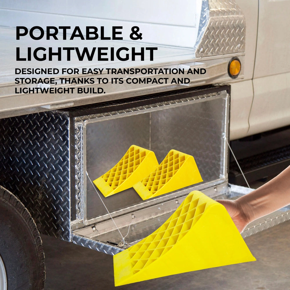 Wheel Chock Yellow 39CM | Anti-Slip Honeycomb Parking Block with Handle