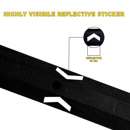 Heavy-Duty 183CM Wheel Stop | Recycled PVC Parking Curb with White Reflective Strips