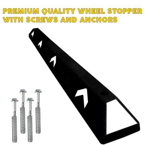 Heavy-Duty 183CM Wheel Stop | Recycled PVC Parking Curb with White Reflective Strips