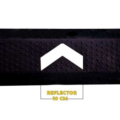 Heavy-Duty 183CM Wheel Stop | Recycled PVC Parking Curb with White Reflective Strips