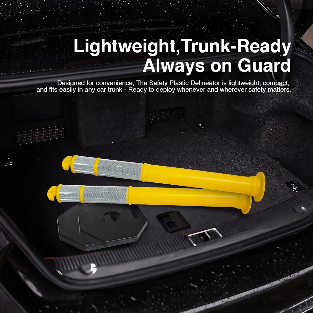 110CM Delineator Post with T-Top | Yellow Traffic Bollard with Rubber Base