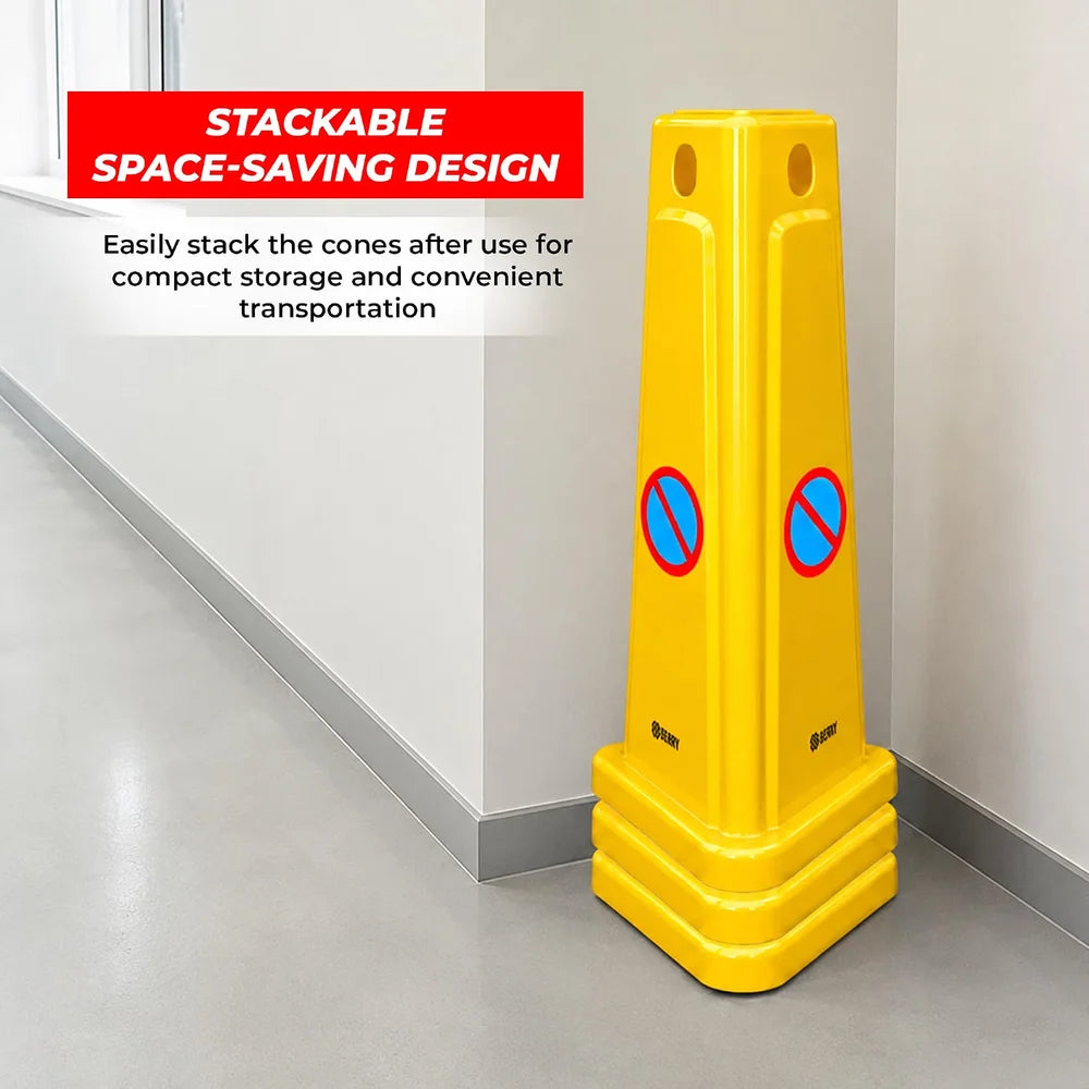 Berry Yellow No Waiting Cone Sign 65CM