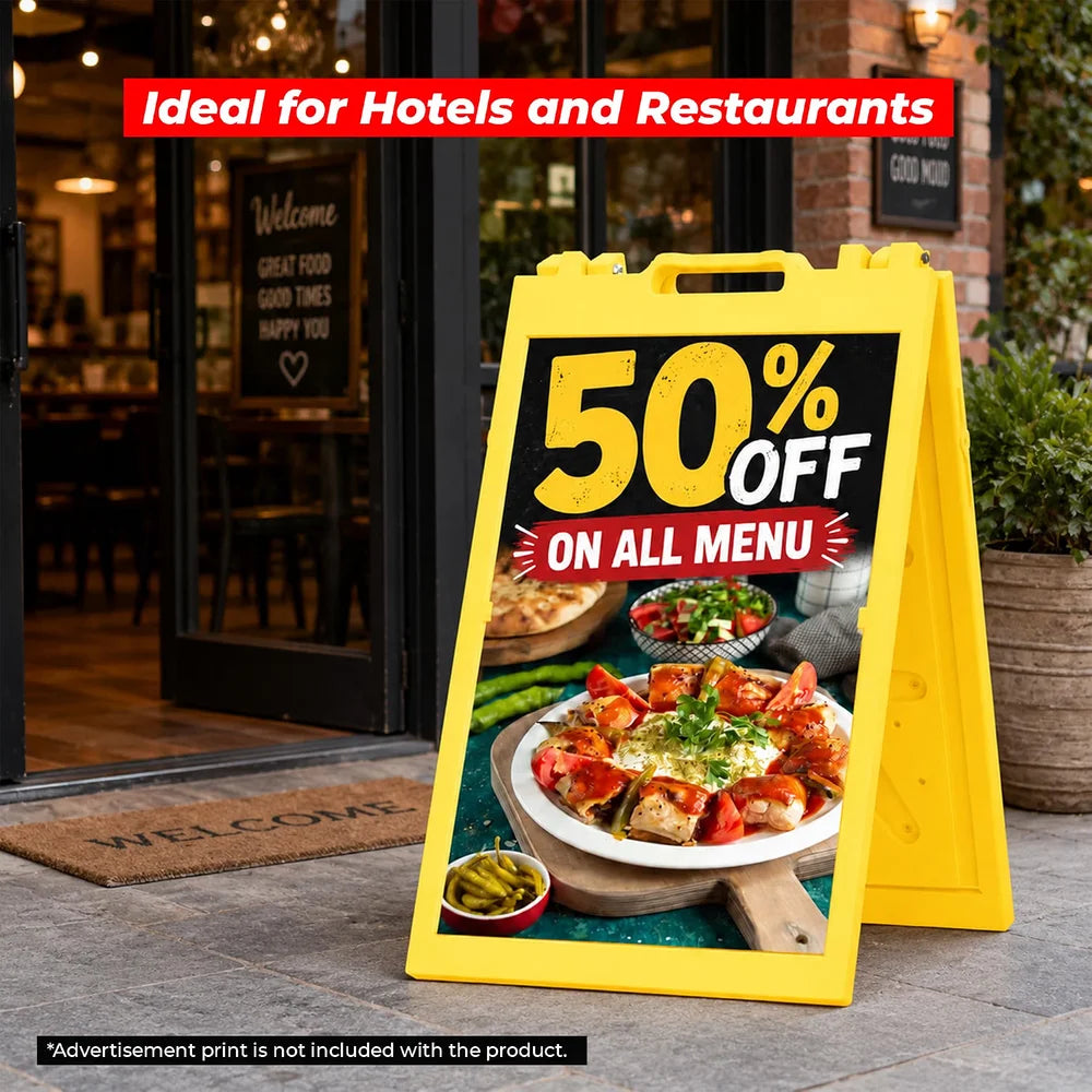 Berry Large Yellow A Sign Board Pavement Sign 110CM