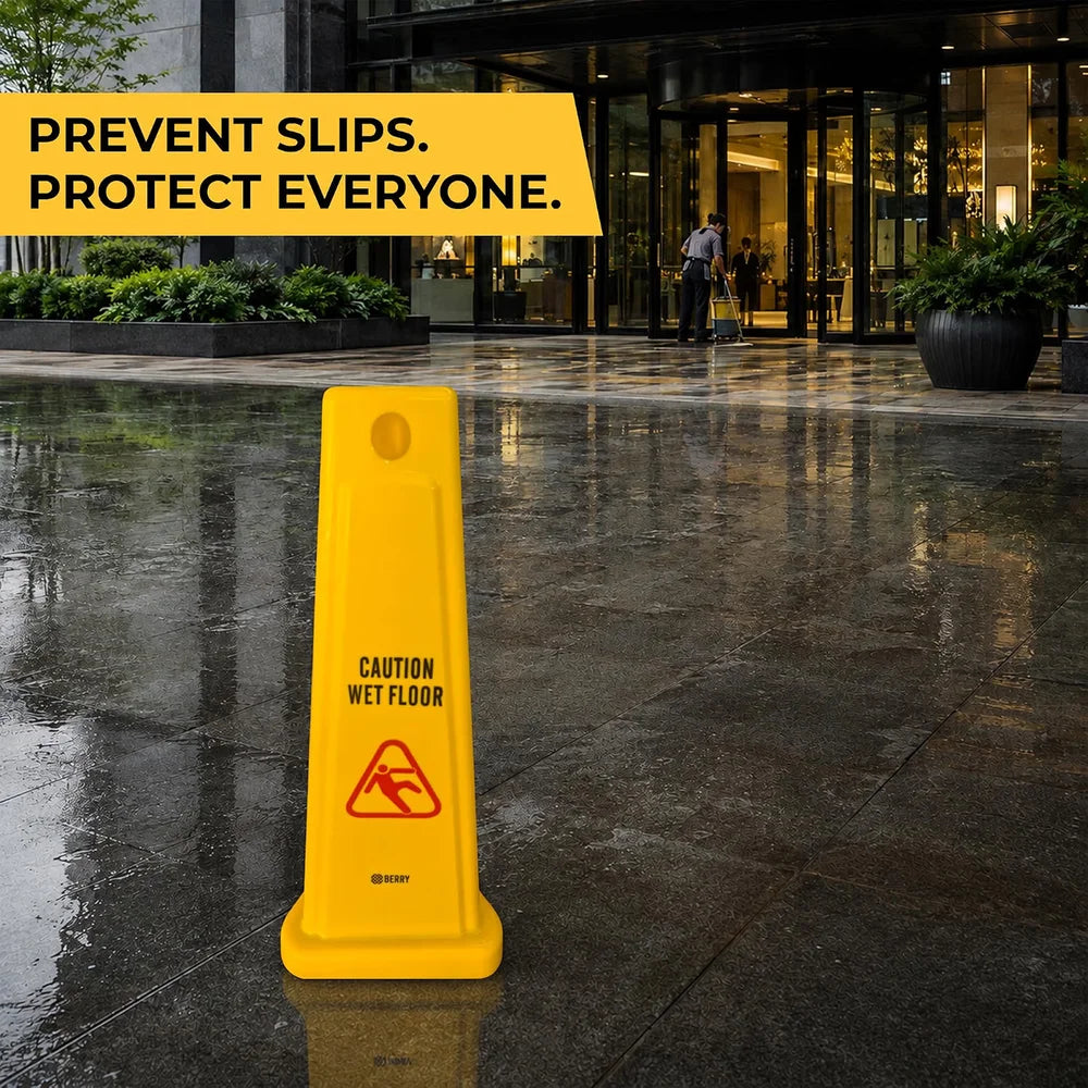 Berry 65CM Yellow Caution Wet Floor Cone