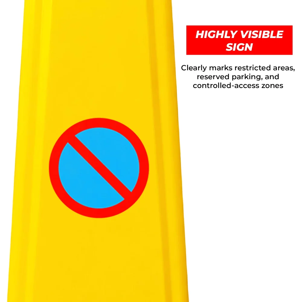 Berry Yellow No Waiting Cone Sign 65CM